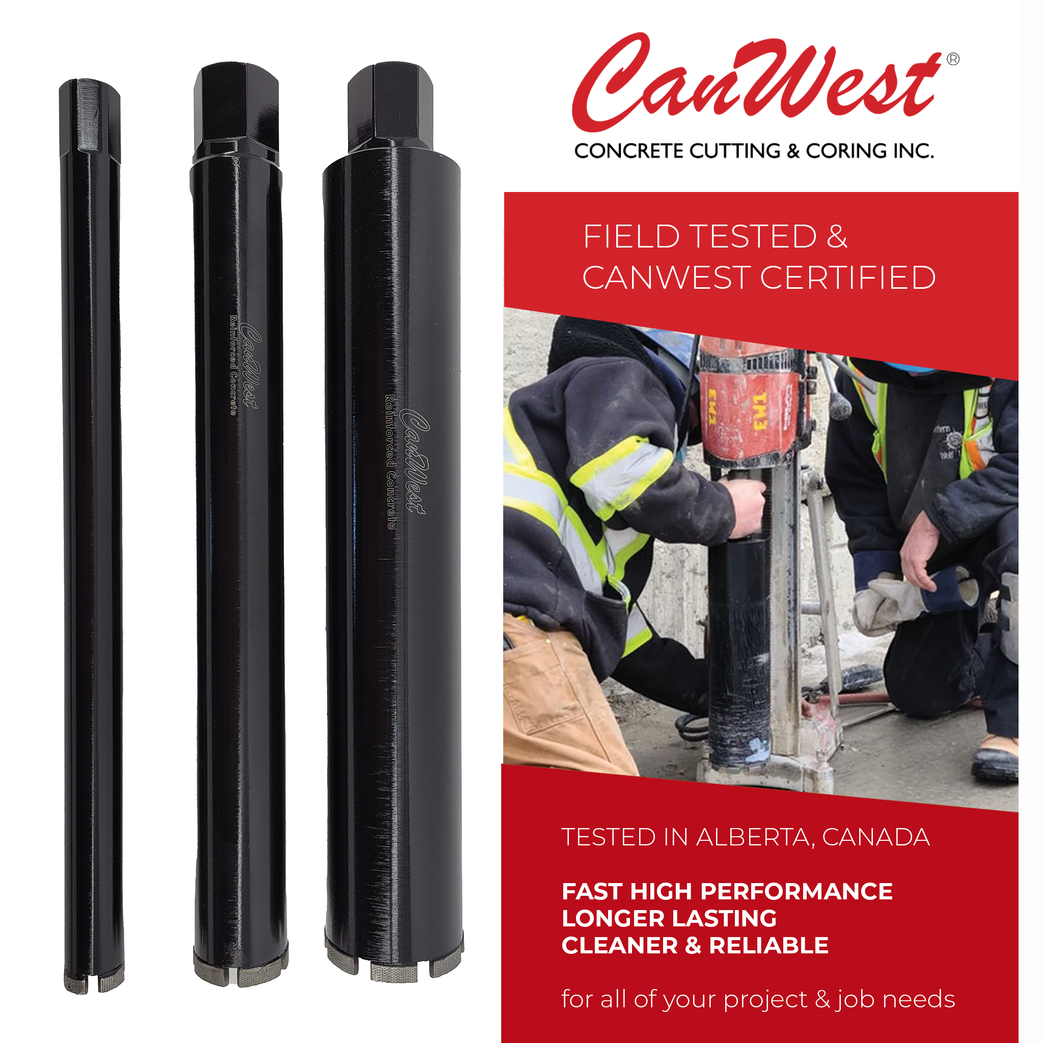 1 inch CanWest Diamond Concrete Core Bit CanWest Diamond Products